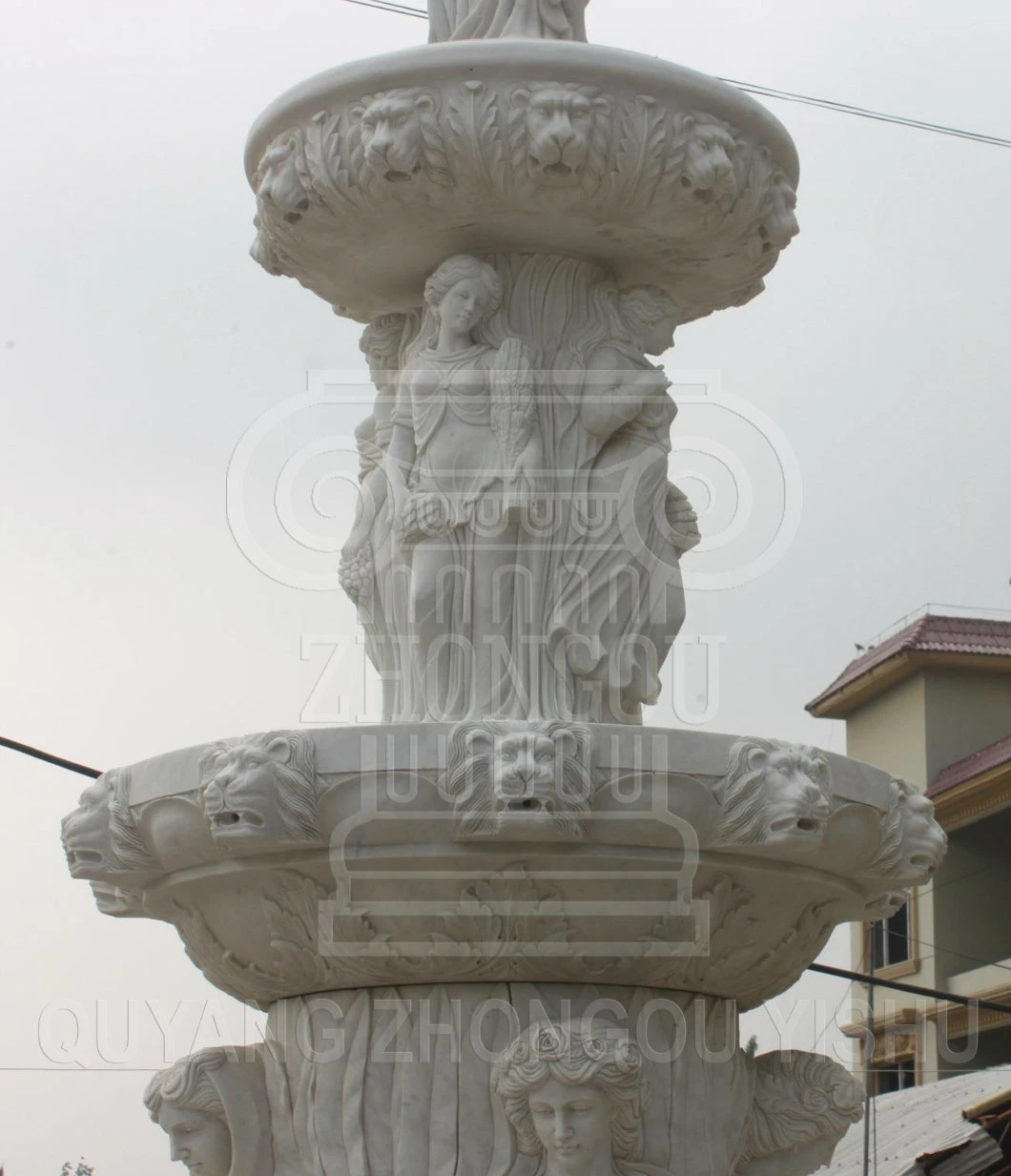 Marble Stone Sculpture Water Fountain for Garden Decoration