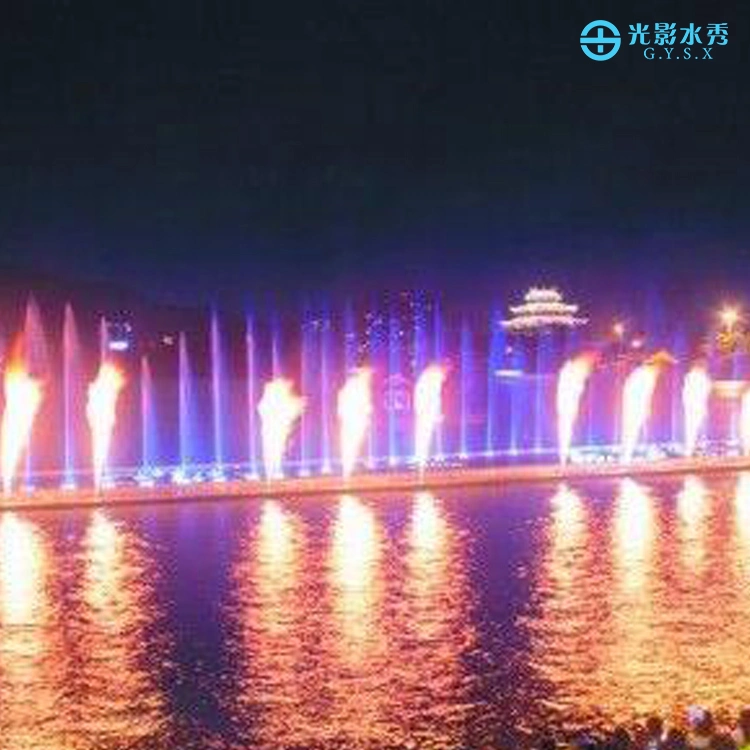 European Style Ornaments Special Water Feature Outdoor Music Dancing Fire Fountain for Lake