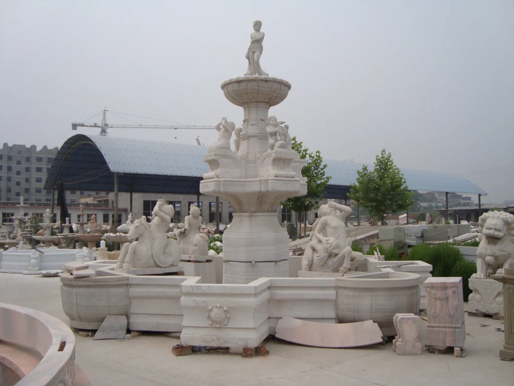 Customized Outdoor Garden Decoration Natural Marble Modeling Fountain Marble Sculpture