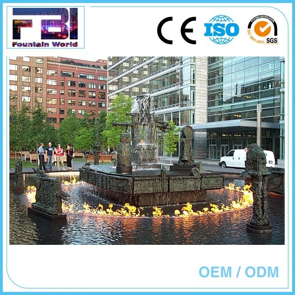 Outdoor Fire Water Running Fountain