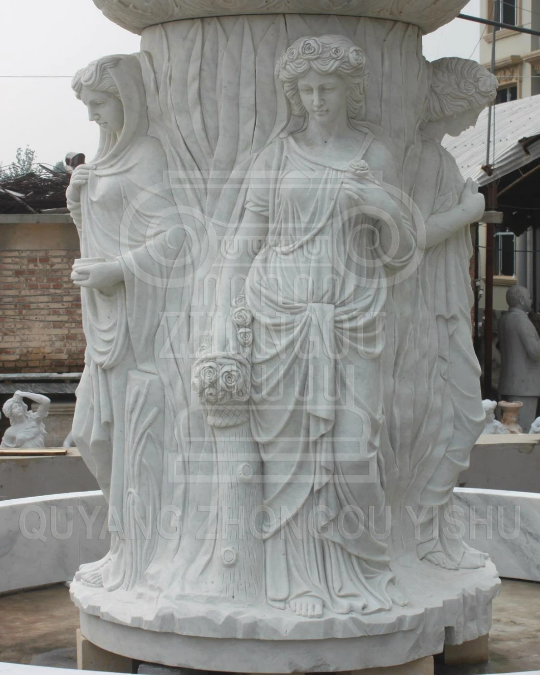 Marble Stone Sculpture Water Fountain for Garden Decoration