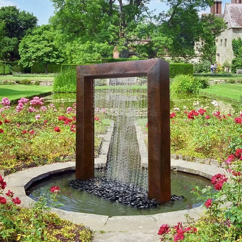 Corten Steel Metal Rain Curtain Water Feature