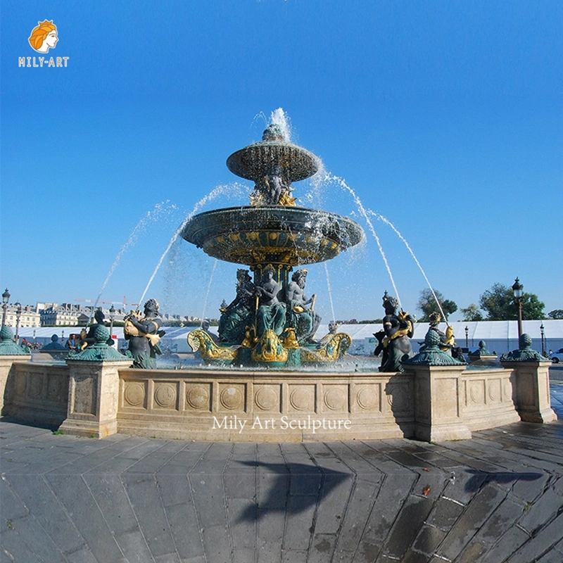 Outdoor Landscape Decoration Famous Large Giant Big Metal Bronze Figure Lady Sculpture Statue Place De La Concorde Paris Water Bronze Fountain