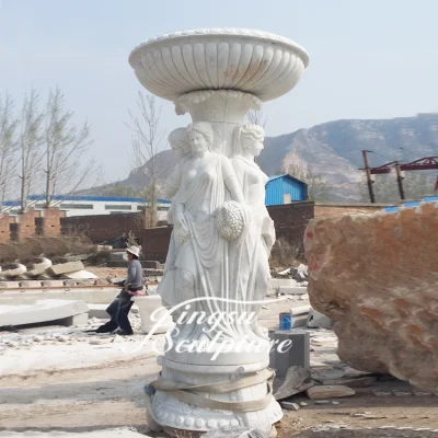 Fontana di acqua della scultura della donna di dimensione su misura della decorazione del giardino domestico