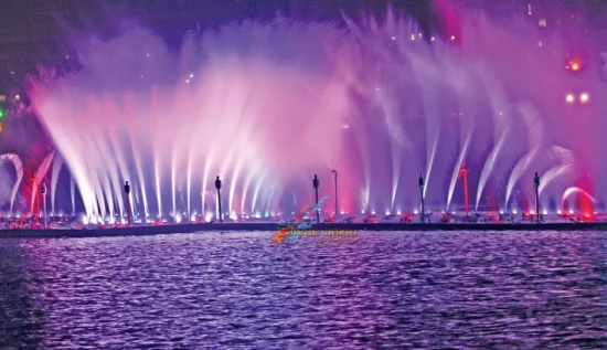 Spettacolo di luci galleggianti all'aperto Fontana laser Hatirjheel in Bangladesh