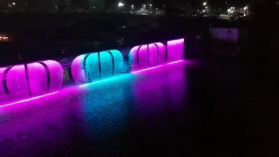 Cortina d'acqua digitale a ponte per fontana musicale magica per esterni in acciaio inossidabile dal design gratuito