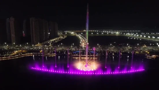 Fontana musicale danzante all'aperto con effetti laser e grande schermo di proiezione d'acqua per il lago, il fiume e il mare