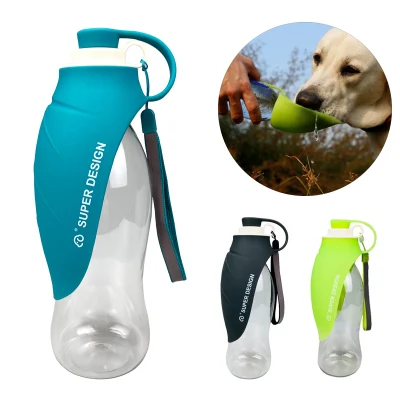 Fontana per erogatore di bevande per cani a forma di foglia di bottiglia d'acqua portatile da viaggio per animali domestici