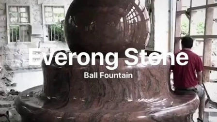 Fontana a sfera in pietra galleggiante in granito per la decorazione del giardino esterno